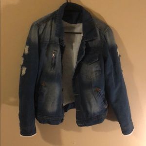 Faux Fur Jean Jacket